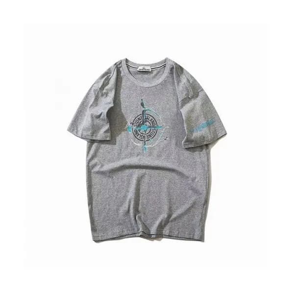 Stone Island Mens Crew-neck Cotton Short Sleeved … - 1