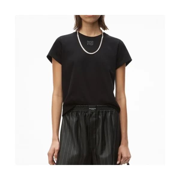 Alexsander Wang Womens Short Sleeved Tshirts Black… - 1