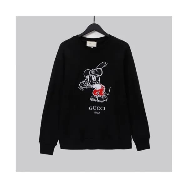 Gucci Mm/Wm Logo Crew-neck Cotton Tshirts Black … - 1