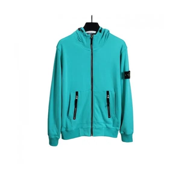 Stone Island Mens Logo Cotton Hoodie Blue - 스톤아일… - 1