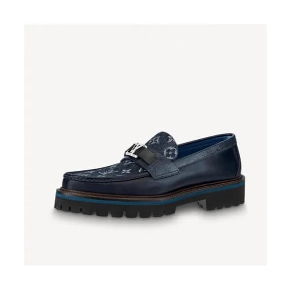 루이비통 남성 레더 로퍼 Size(240 - 275) Navy - Louis vuitto… - 1