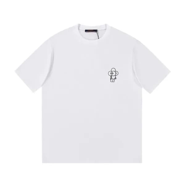 루이비통 남자 크루넥 화이트 반팔티 - Unisex White Tshirts - lou03… - 1