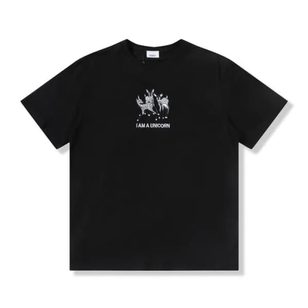 버버리 남성 크루넥 블랙 반팔티 - Mens Black Tshirts - Bur04233x - 1