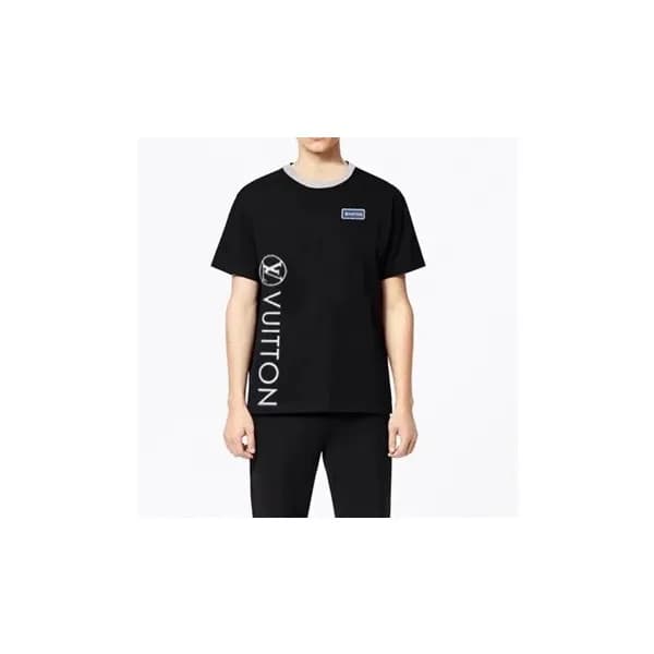 루이비통 남성 크루넥 블랙 반팔티 - Mens Black Tshirts - lou04053… - 1