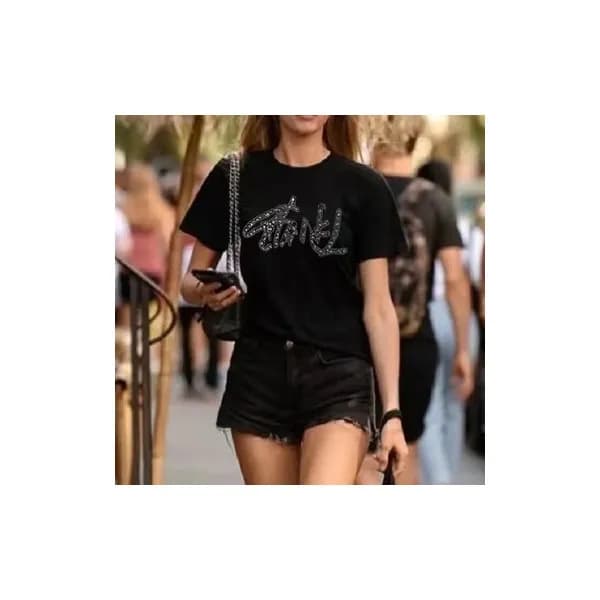 샤넬 여자 크루넥 블랙 반팔티 - Womens Black Tshirts - chl0865x - 1