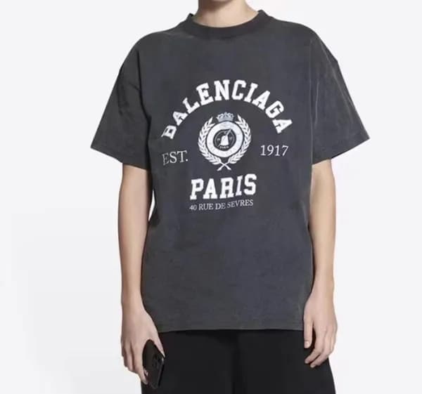 발렌시아가 남성 크루넥 블랙 반팔티 - Mens Black Tshirts - bal0136… - 1
