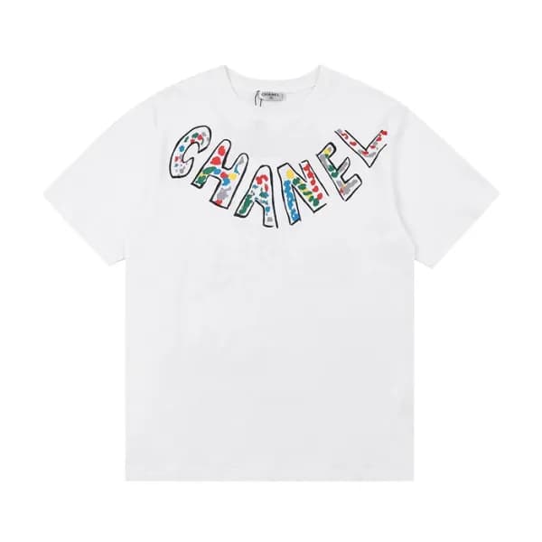 샤넬 여성 크루넥 화이트 반팔티 - Womens White Tshirts - chl0868… - 1