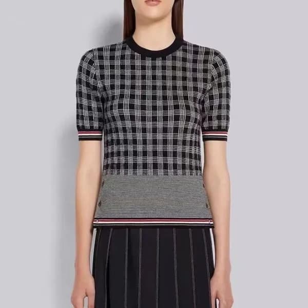 톰브라운 여성 그레이 반팔티 - Thom Browne Womens Gray Tshirts … - 1