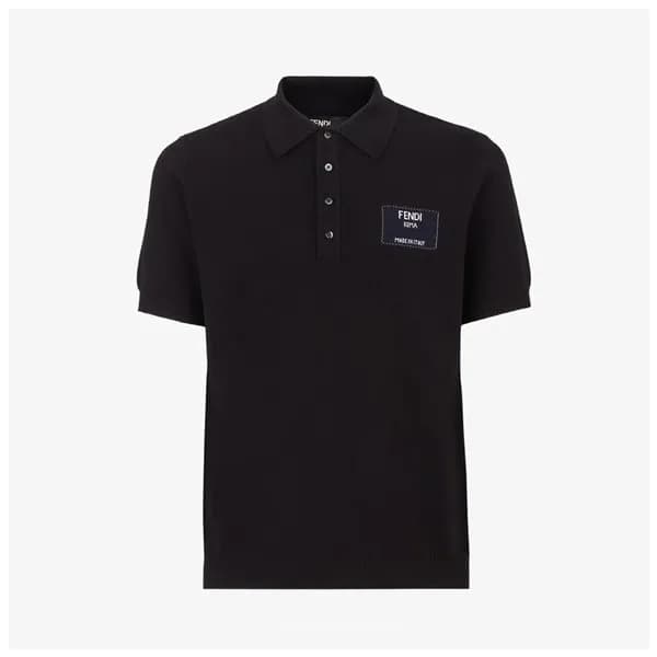 펜디 남성 블랙 폴로 반팔티 - Mens Black Tshirts - fen01190x - 1