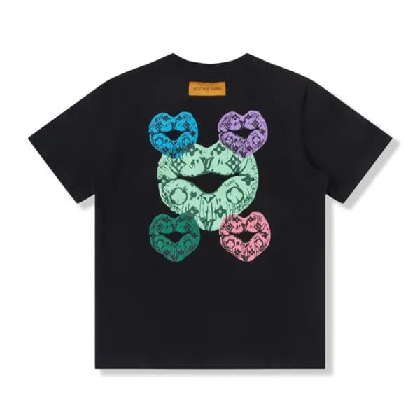 루이비통 남성 블랙 크루넥 반팔티 - Mens Black Tshirts - lou04336… - 1