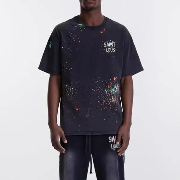 루이비통 남성 블랙 크루넥 반팔티 - Mens Black Tshirts - lou04858… - 1