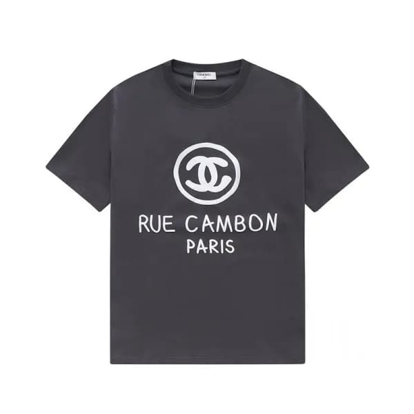 샤넬 남/녀 크루넥 그레이 반팔티 - Unisex Gray Tshirts - chl0912… - 1