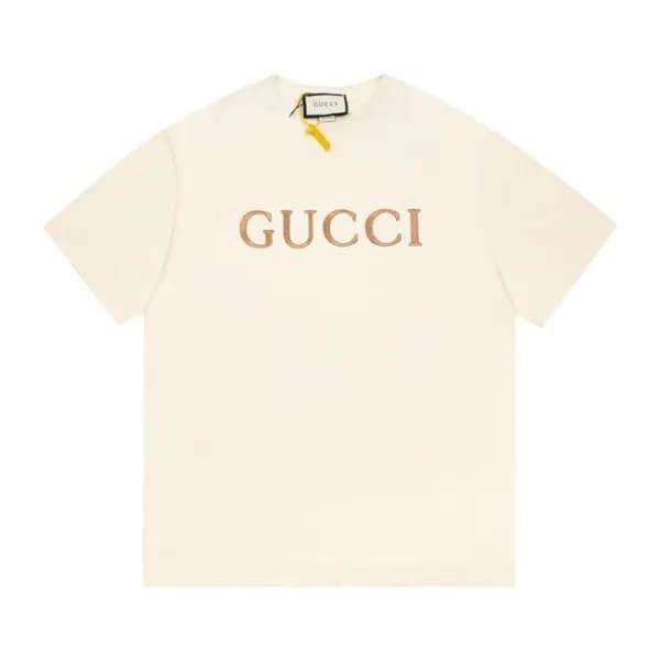 구찌 남/녀 아이보리 크루넥 반팔티 - Unisex Ivory Tshirts - guc05… - 1
