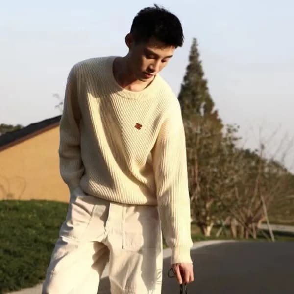 셀린느 남/녀 크루넥 아이보리 니트 - Celine Mens Ivory Knits - c… - 1
