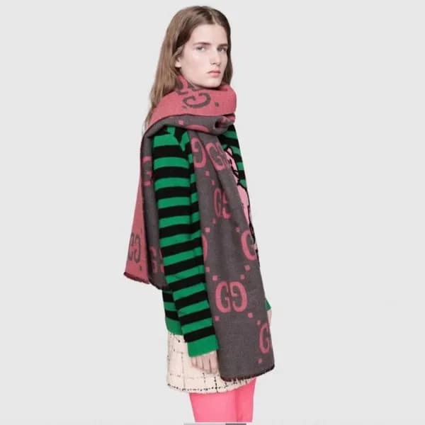 구찌 여성 핑크 머플러 - Gucci Womens Pink Muffler - gu125x - 1