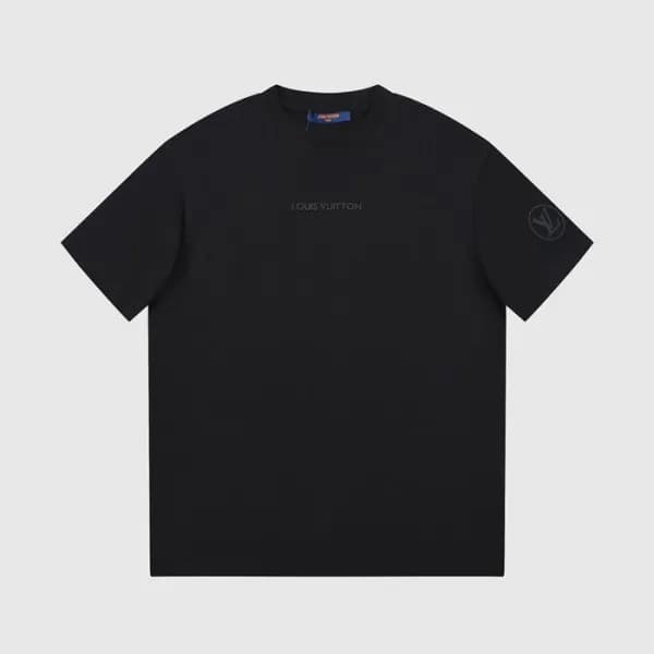 루이비통 남성 블랙 크루넥 반팔티 - Louis vuitton Mens Black Tshi… - 1