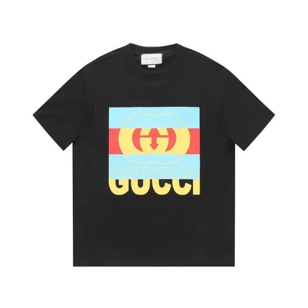 구찌 남/녀 블랙 크루넥 반팔티 - Gucci Unisex Black Short sleev… - 1