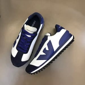 알마니 남성 클래식 블루 스니커즈 - Armani Mens Blue Sneakers - a…