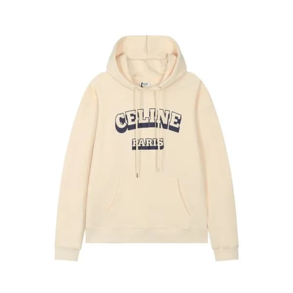 셀린느 남성 캐쥬얼 아이보리 후드티 - Celine Mens Ivory Hoodie - c… - 1