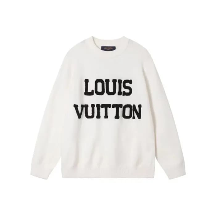 루이비통 여성 화이트 크루넥 니트 - Louis vuitton Womens White Sw… - 1