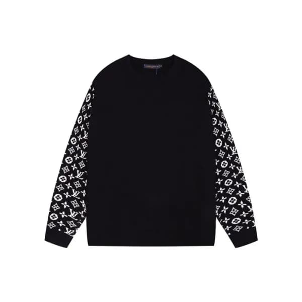 루이비통 남성 블랙 크루넥 니트 - Louis vuitton Mens Black Knits… - 1