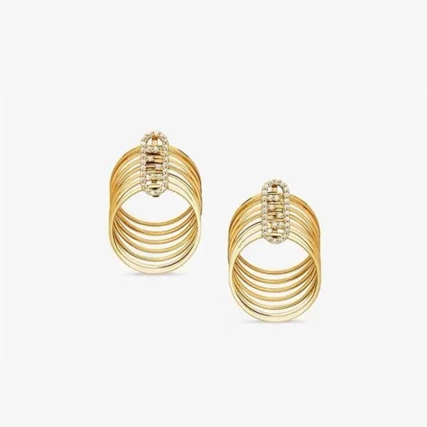 펜디 여성 옐로우 골드 이어링 - Fendi Womens Yellow-gold Earrin… - 1