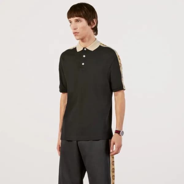 구찌 남성 블랙 폴로 반팔티 - Gucci Mens Polo Short sleeved Ts… - 1