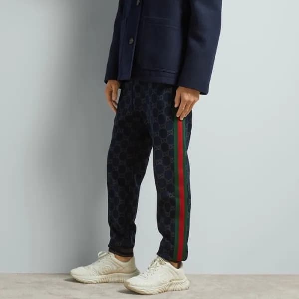 구찌 남성 네이비 트레이닝 팬츠 - Gucci Mens Navy Training Pants… - 1