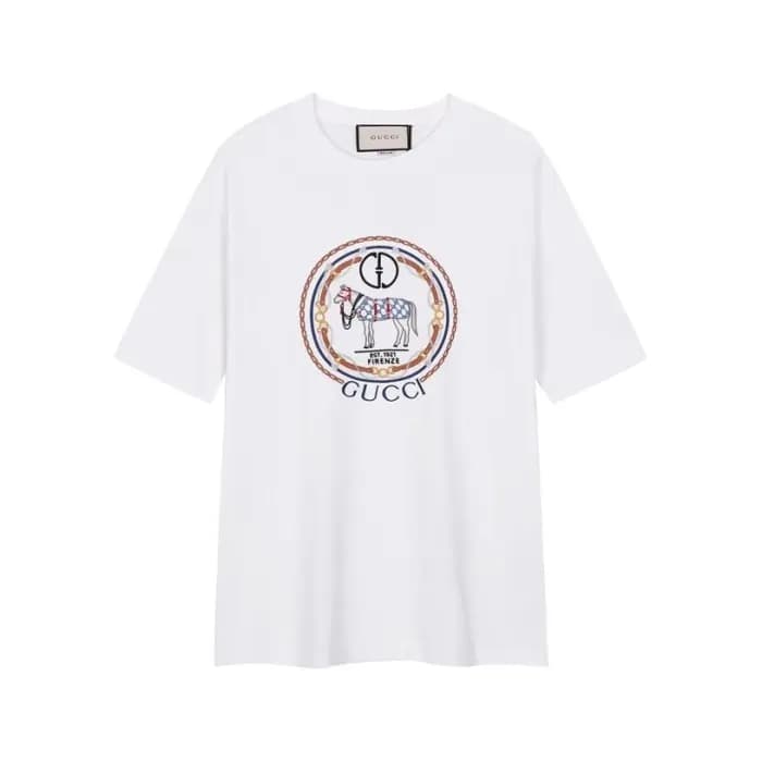 구찌 남성 화이트 티셔츠 - Gucci Mens White Tshirts - guc333x - 1
