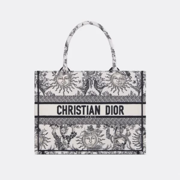 디올 여성 자수 북토트 M1296 - Dior Womens Black Book Tote -… - 1