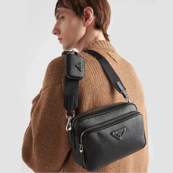 프라다 남성 블랙 메신저 백 2VH170 - Prada Mens Black Cross Ba… - 1