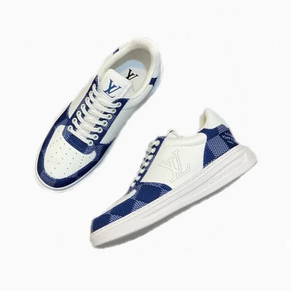 루이비통 남성 블루 스니커즈 - Louis vuitton Mens Blue Sneakers… - 1