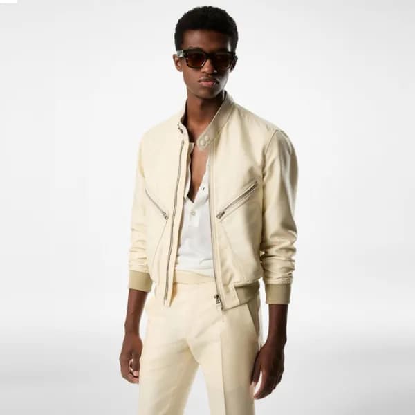 에르메스 남성 크림 가죽 자켓 - Hermes Mens Cream Jackets - hec… - 1