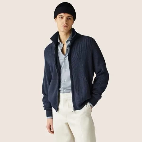 로로피아나 남성 집업 스웨터 - Loro Piana Mens Zip-up Sweater -… - 1