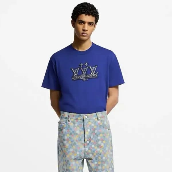 루이비통 남성 라운드 반팔 티셔츠 - Louis vuitton Mens Round Tshi… - 1