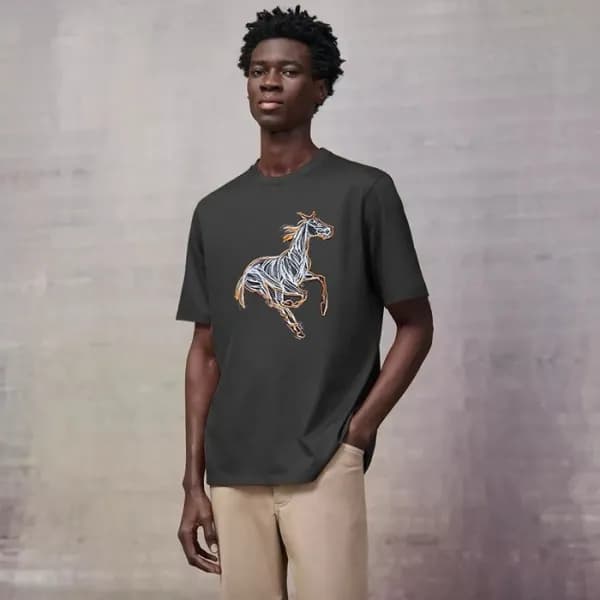 에르메스 남성 라운드 반팔티 - Hermes Mens Round Tshirt - hec50… - 1
