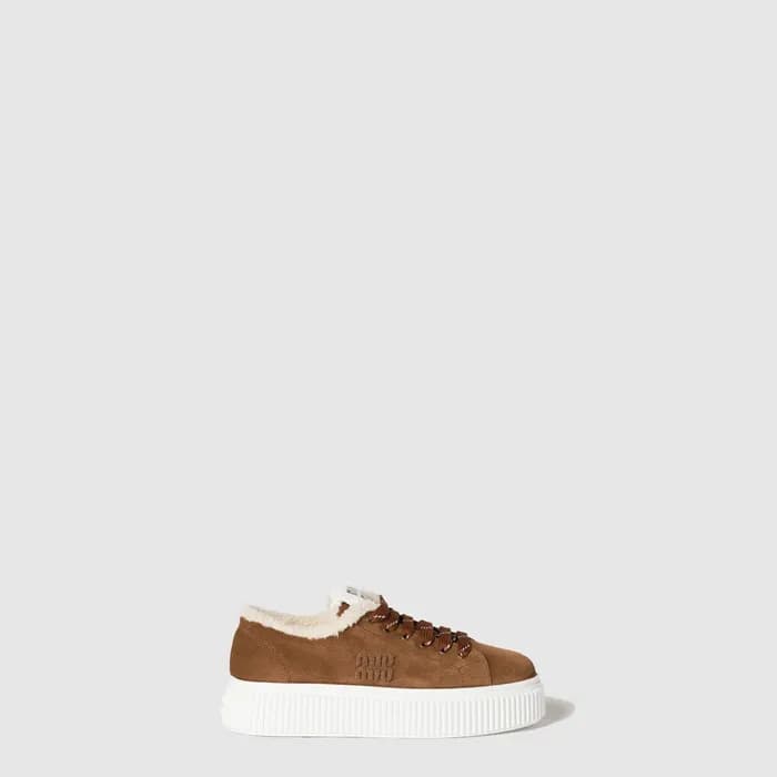 끌로에 여성 스웨이드 시어링 스니커즈 - Chloe Womens Suede Shearlin… - 1