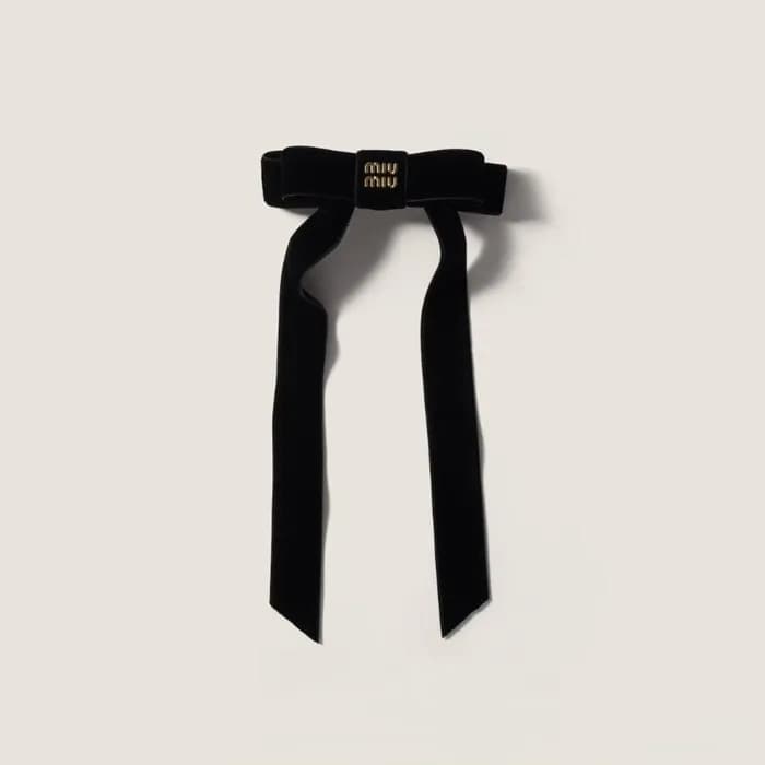 미우미우 여성 벨벳 헤어 클립 - Miumiu Womens Velvet Hair Clips… - 1