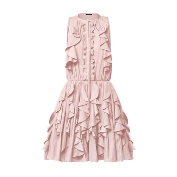 루이비통 여성 러플 미니 드레스 - Louis vuitton Womens Ruffle Mi… - 1