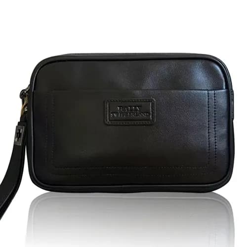 [발리] 블랙 수입가죽 남성용 클러치백 - ba0020b Bally Black Leathe… - 1