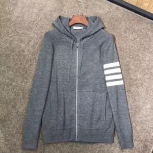 THOM BROWNE MENS ZIP-UP HOOD TEE - 톰브라운 남성 집업 후드티 … - 1