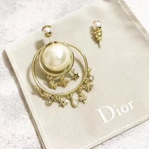 Dior Yellow Gold Earring - 디올 여성용 18k도금 옐로우 골드 … - 1