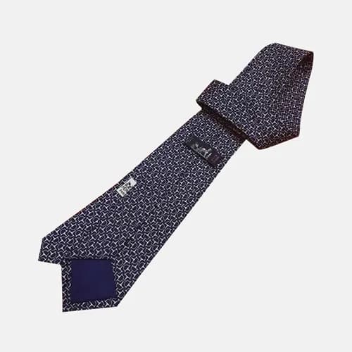 HERMES MENS NECKTIE NAVY - 에르메스 남성용 넥타이 네이비 - 1