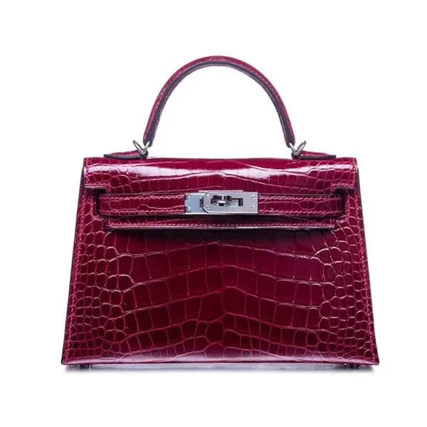 Hermes Mini Kelly 2 Crocodile Leather Tote Shoulde… - 1