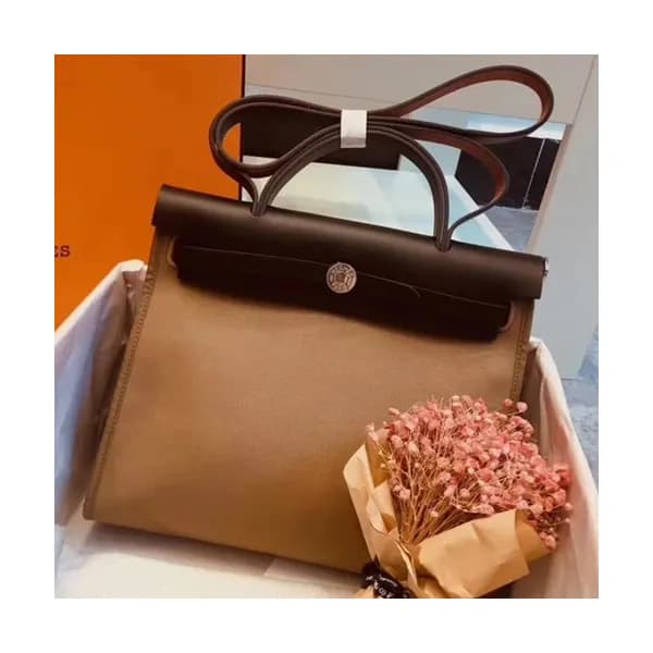 Hermes Herbag Canvas Tote Shoulder Bag ,31cm - 에르메… - 1