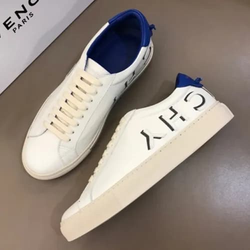 [매장판] Givenchy 2018 Mens Leather Sneakers Blue Tab… - 1