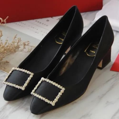 Roger Vivier 2019 Ladies Embellished Satin Silk Pu… - 1