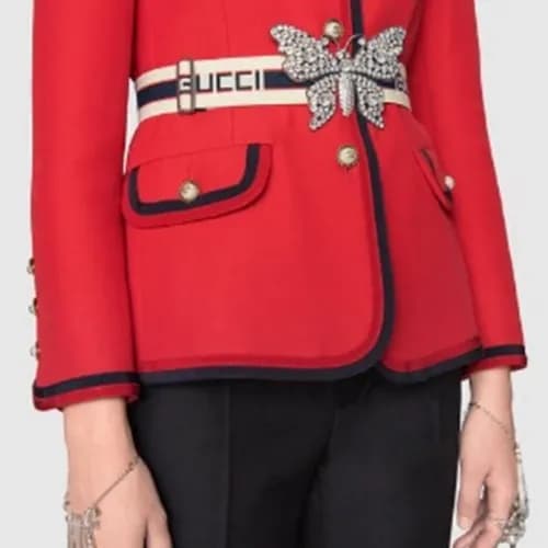 Gucci 2019 Laidies Crystal Butterfly Elastik Belt… - 1