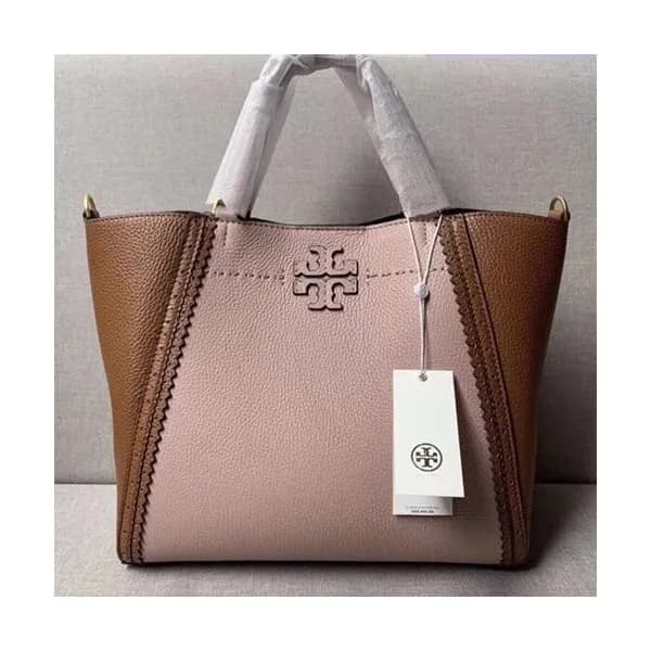 Tory Burch Mcgraw Brogue Leather Tote Shoulder Ba… - 1