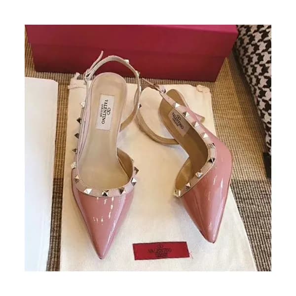 Valentino 2019 Ladies Leather Middle Heel Slingbac… - 1